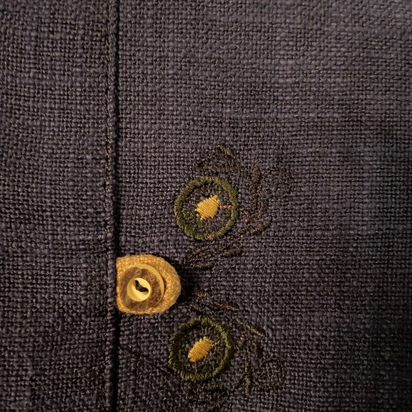 Blue Jacket and Skirt with Elk Bone Buttons by Your Sixth Sense - Picture 3 of 10